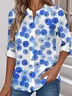 Women's Printed Stand Collar Long Sleeve Shirt