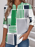 Women's Printed Stand Collar Long Sleeve Shirt