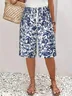 Women's  H-Line Straight Pants Daily Going Out Pants Blue Casual Printing Floral Summer Pants