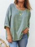 Casual V Neck Long Sleeve T-Shirt