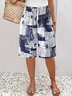 Women's  H-Line Straight Pants Daily Going Out Pants Blue Casual Printing Abstract Summer Pants