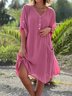 Casual V Neck Dress With No