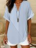 Elegant Shawl Collar Cotton Loose Blouse