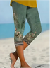 Women's casual tight print pants