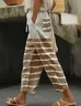 Casual Striped Linen Blend Pants