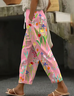 Floral Vintage Loose Linen Blend Pants