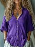 Casual Plain V Neck Shirt