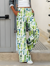 Women's Casual Loose Pocket Print Trousers