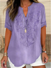 Loose Shawl Collar Cotton Elegant Blouse