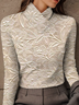 Women's Long-Sleeved High-Neck Slim-Fitting Top