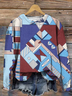 Crew Neck Geometric Loose Vintage Sweatshirt