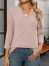 Casual V Neck Long Sleeve T-Shirt