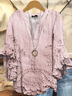 Women's Half Sleeve Shirt Summer Pink Floral Printing V Neck Daily Going Out Casual Top