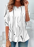 Women's Abstract Polka Dots Print Casual Round Neck Long Sleeve Tunic T-Shirt
