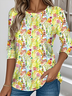 Casual Long Sleeve Round Neck T-Shirt