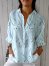 Women's Simple Abstract Polka Dot Striped Mid-Sleeve Shirt