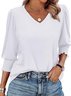 V Neck Casual Cotton Shirt