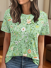 Floral Vintage Regular Fit Crew Neck T-Shirt