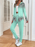 Women's Casual Long-Sleeved Jacket And Trousers Suit