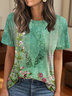 Casual Regular Fit Crew Neck Cotton T-Shirt
