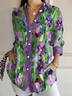 Women's Alzheimer's Floral Print Casual Long Sleeve Shirt