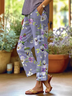 Women's  H-Line Baggy Pants Daily Going Out Pants Purple Casual Printing Floral Spring/Fall Pants