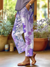 Women's  H-Line Baggy Pants Daily Going Out Pants Purple Casual Printing Floral Spring/Fall Pants