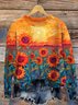 Casual Animal Crew Neck Sweater