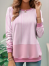 Multicolor Block Crew Neck Vintage Sweatshirt