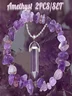 Natural Stone Gravel Crystal Ladies Chain Bracelet Irregular Small Gravel Amethyst Bracelet Elastic Bracelet Necklace 2-piece Set