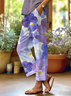 Women's  H-Line Baggy Pants Daily Going Out Pants Blue Purple Casual Printing Floral Spring/Fall Pants