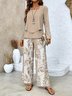 Street Square Neck Loose Geometric Two-Piece Set