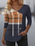 Casual Cotton V Neck Regular Fit T-Shirt