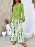 Simple Square Neck Loose Two-Piece Set