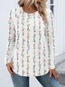 Cotton Color Block Casual Crew Neck T-Shirt
