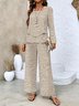 Casual Loose Floral Square Neck Two-Piece Set