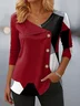 Cotton Regular Fit Casual Contrast Stitching T-Shirt