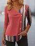 Regular Fit V Neck Cotton Casual T-Shirt