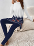 Women's Printing Floral Daily Going Out Two-Piece Set Purplish blue Casual Spring/Fall Top With Pants Matching Set
