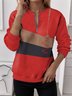 Women's Half Zip Sweatshirt Pattern Stripe Casual Commuter