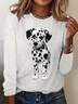 Regular Women's Casual Commuter Round Neck Long Sleeve T-Shirt