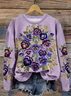 Loose Floral Printing Casual Sweatshirt