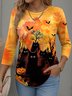 Halloween Women's Casual Long Sleeve T-Shirt Graphic Fashionable and Modern