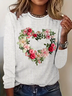 Regular Women's Casual Commuter Round Neck Long Sleeve T-Shirt