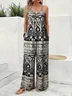Cotton Geometric Pants