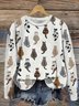 Regular Women's Animal Print Loose Long Sleeve T-Shirt