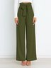 Women's  Elastic Waist H-Line Wide Leg Pants Daily Going Out Pants White Casual Split Joint Plain Spring/Fall Pants