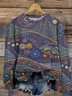 Text Letters Crew Neck Casual Sweatshirt