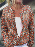 Women Peasant Floral Spring/Fall Micro-Elasticity Daily Buttons Regular H-Line Regular Cardigans