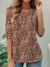 Regular fit long-sleeved T-shirt with floral pattern